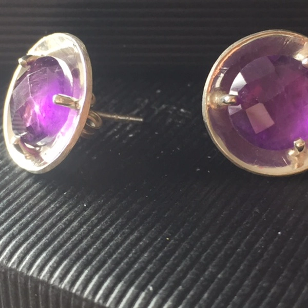 Adea - Boucles d'oreilles avec grande améthyste