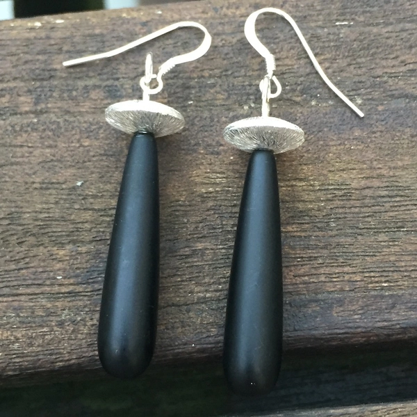 Adea - Boucles d'oreilles gouttes onyx
