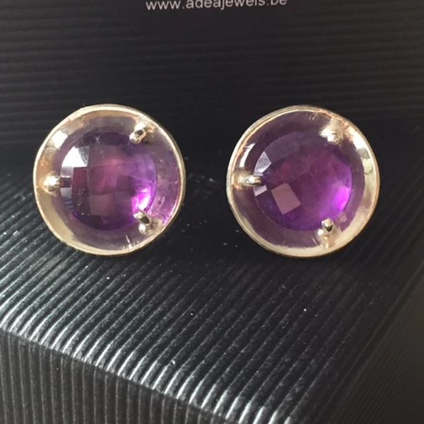Boucles d'oreilles avec grande améthyste