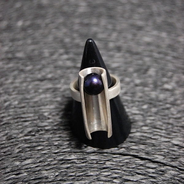 parure concept perles noires - bague