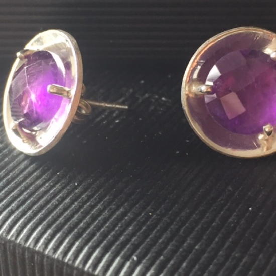 Adea - Boucles d'oreilles avec grande améthyste