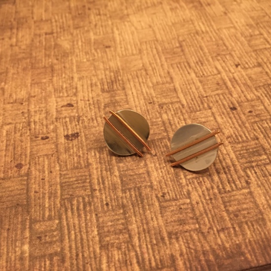 Boucles d'oreilles rondes et fils de cuivre