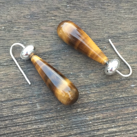 Adea - Boucles d'oreilles gouttes oeil de tigre