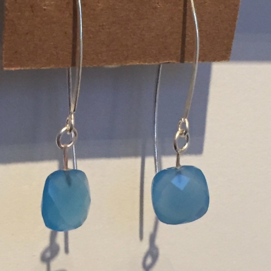 Boucles d'oreilles agathe bleue