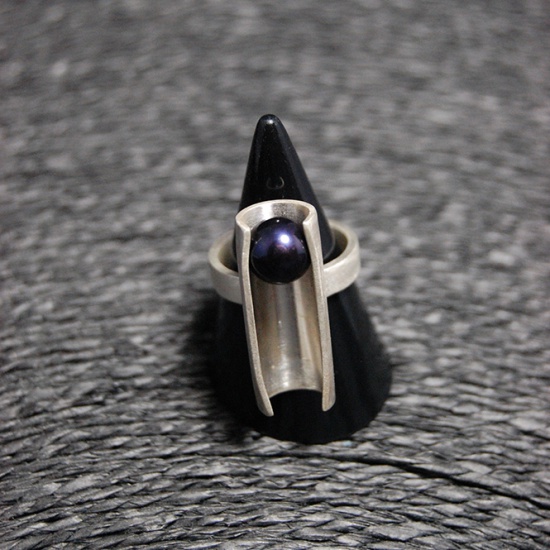 parure concept perles noires - bague